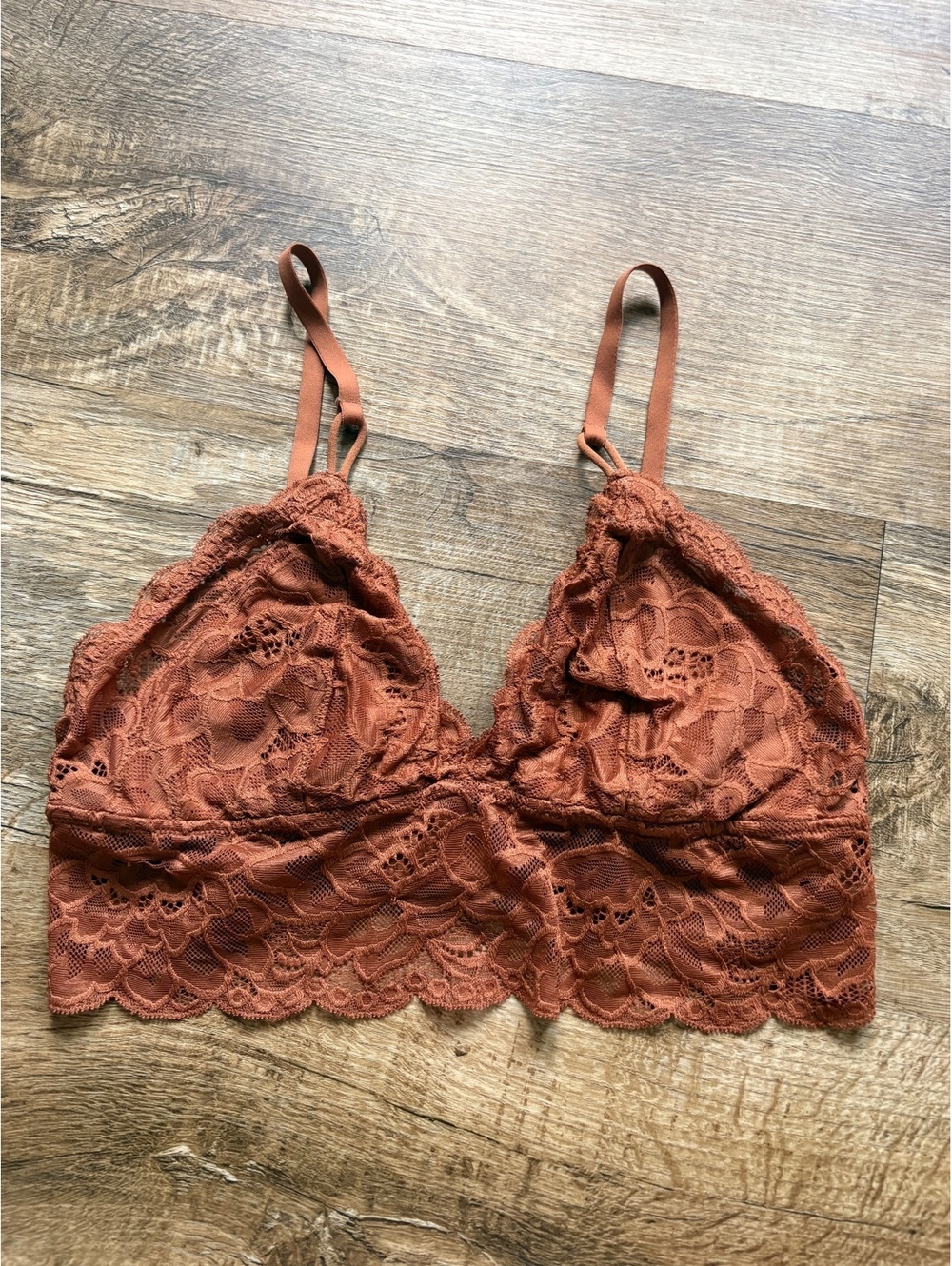 Aerie Lace Bralette in Rust Size Medium